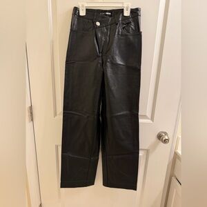 Fashion Nova Black Leather Straight Men Jeans